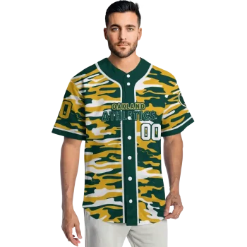 custom oakland athletics camo splash green jersey fashion forward