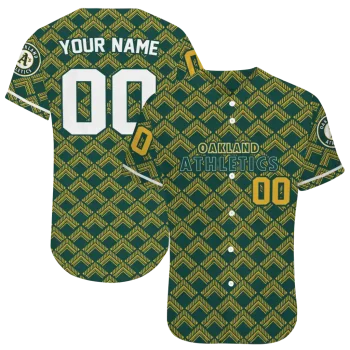 custom oakland athletics chevron interlock green jersey best selling