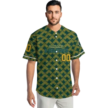 custom oakland athletics chevron interlock green jersey fashion forward