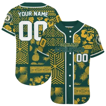 custom oakland athletics pineapple palm geo green jersey best selling