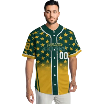 custom oakland athletics star burst gold jersey fashion forward