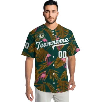 custom oakland athletics tropical flamingo green jersey fashion forward