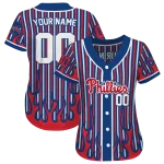 custom philadelphia phillies blazing stripes blue jersey best selling