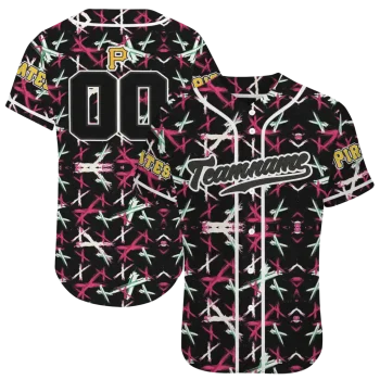 custom pittsburgh pirates abstract x black jersey best selling