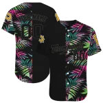 custom pittsburgh pirates palm leaf black jersey best selling