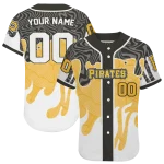 custom pittsburgh pirates pattern drip black white jersey best selling
