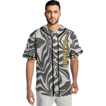 custom pittsburgh pirates psychedelic curves black jersey fashion forward