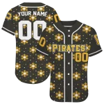 custom pittsburgh pirates snowflake festive black jersey best selling