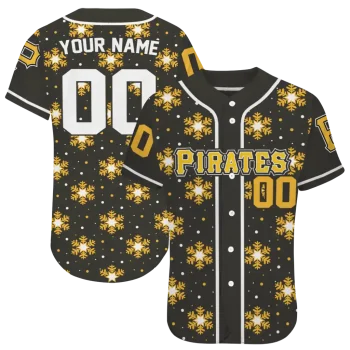 custom pittsburgh pirates snowflake festive black jersey best selling