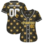 custom pittsburgh pirates snowflake festive black jersey best selling