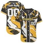 custom pittsburgh pirates splash swirl black jersey best selling