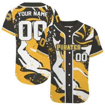 custom pittsburgh pirates splash swirl black jersey best selling