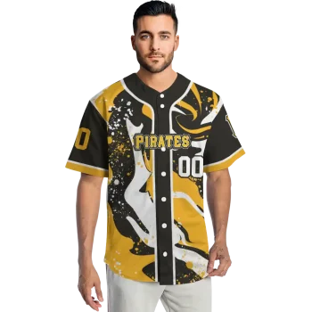 custom pittsburgh pirates splash swirl black jersey fashion forward