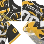 custom pittsburgh pirates splash swirl black jersey best selling