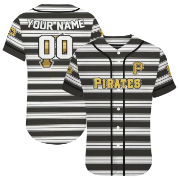 custom pittsburgh pirates stripe layers black white jersey best selling