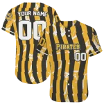 custom pittsburgh pirates stripe paint black jersey best selling