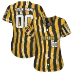 custom pittsburgh pirates stripe paint black jersey best selling