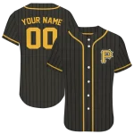 custom pittsburgh pirates stripe pattern black jersey best selling