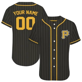 custom pittsburgh pirates stripe pattern black jersey best selling