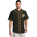 custom pittsburgh pirates stripe pattern black jersey best selling