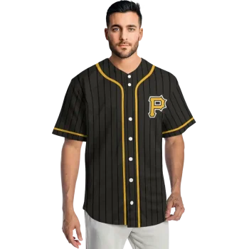 custom pittsburgh pirates stripe pattern black jersey fashion forward