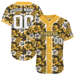 custom pittsburgh pirates tropical hibiscus gold jersey best selling