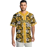 custom pittsburgh pirates tropical hibiscus gold jersey best selling