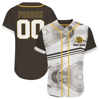 custom san diego padres arrow fade brown white jersey best selling
