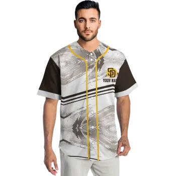 custom san diego padres arrow fade brown white jersey fashion forward