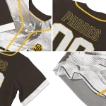custom san diego padres arrow fade brown white jersey best selling