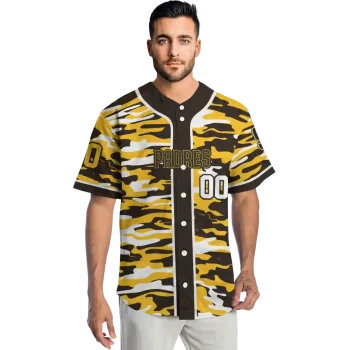 custom san diego padres camo splash brown jersey fashion forward