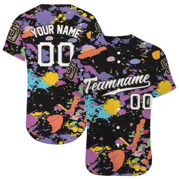 custom san diego padres paint splatter black jersey best selling