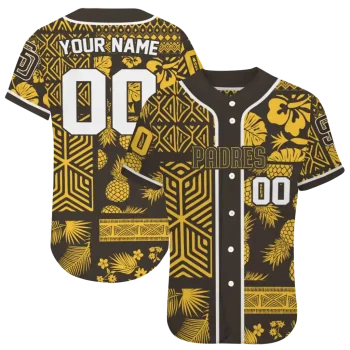 custom san diego padres pineapple palm geo brown jersey best selling