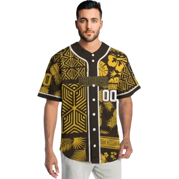 custom san diego padres pineapple palm geo brown jersey fashion forward