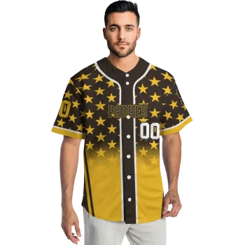 custom san diego padres star burst gold jersey fashion forward