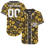 custom san diego padres tropical hibiscus seashells brown jersey best selling