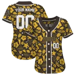 custom san diego padres tropical hibiscus seashells brown jersey best selling