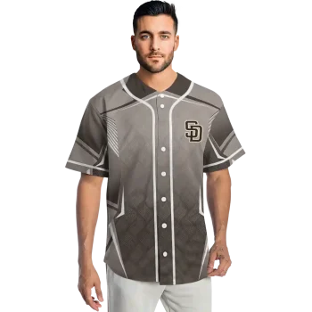 custom san diego padres wavy flow brown jersey fashion forward
