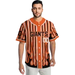 custom san francisco giants blazing stripes orange jersey best selling