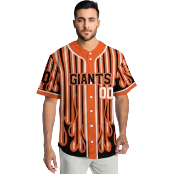 custom san francisco giants blazing stripes orange jersey fashion forward