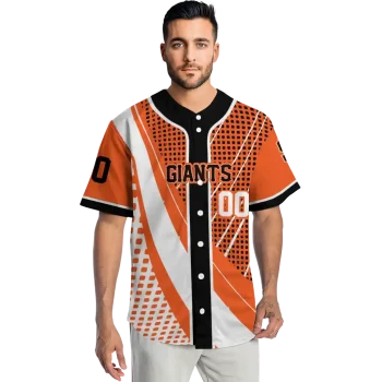 custom san francisco giants curved stripes orange white jersey fashion forward