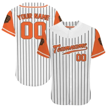 custom san francisco giants pinstripe orange white jersey best selling