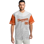 custom san francisco giants pinstripe orange white jersey best selling