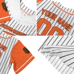 custom san francisco giants pinstripe orange white jersey best selling