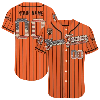 custom san francisco giants vertical stripes orange jersey best selling