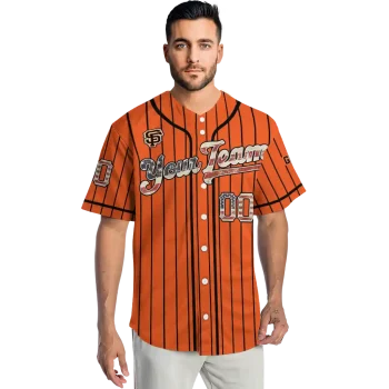 custom san francisco giants vertical stripes orange jersey fashion forward