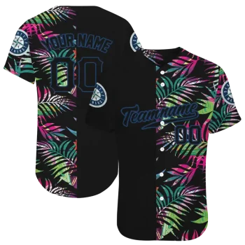 custom seattle mariners palm leaf black jersey best selling