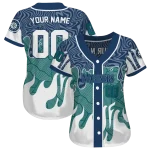 custom seattle mariners pattern drip navy blue white jersey best selling