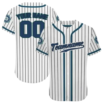 custom seattle mariners pinstripe lines white jersey best selling