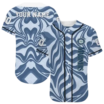 custom seattle mariners psychedelic curves navy blue jersey best selling